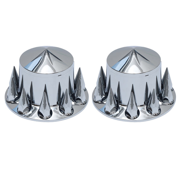 Spiked Chrome ABS Rear Axle Covers Kit Hubcaps with 20 Pieces 33mm Thread on Lug Nut Covers for Semi Trucks