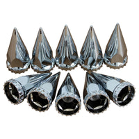 MRJLK 33mm Chrome ABS Plastic Screw-on Spiked Lug Nut Covers Pack of 10