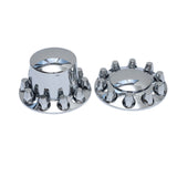 Standard Chrome ABS Complete Axle Cover Kit Hubcaps with 60 Pieces 33mm Thread on Lug Nut Covers for Semi Trucks