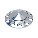 Spiked Chrome ABS Front Axle Covers Kit Hubcaps with 20 Pieces 33mm Thread on Lug Nut Covers for Semi Trucks