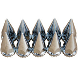 MRJLK 33mm Chrome ABS Plastic Screw-on Spiked Lug Nut Covers Pack of 10